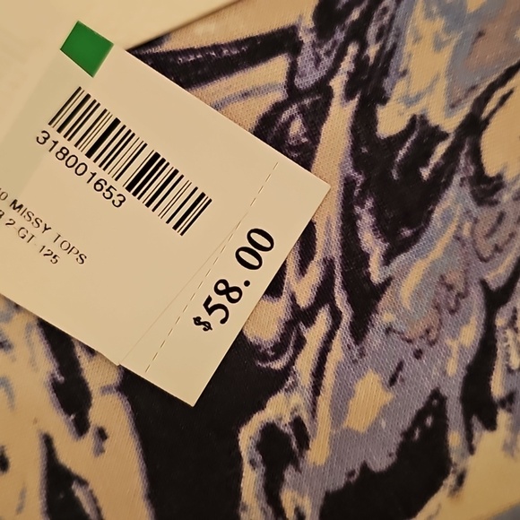 BRAND NEW WITH TAGS BLUE/GRAY SWIRL LONGSLEEVE TOP - Picture 8 of 10